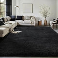 Ophanie Black Area Rugs for Bedroom Living Room, 4x6 Fluffy Fuzzy Shag Shaggy Carpet Soft Plush Furry Bedside Rug, Indoor Floor Rug for Kids Girls Boys Home Decor Aesthetic, Dorm Nursery by Ophanie