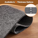 Veken Non Slip Cushioned Rug Pad Gripper, Felt and Silicone Backing, 5 x 8 Ft, 1/4 inch Thick Carpet Liner Protector Mat for Area Rugs and Hardwood Floors, with Over 99 Pcs Anti-Slip Strips Pattern - Image 4