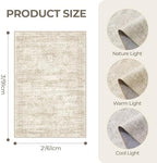 2x3 Rug Non Slip, Small Washable Entryway Rug,Beige - Image 2