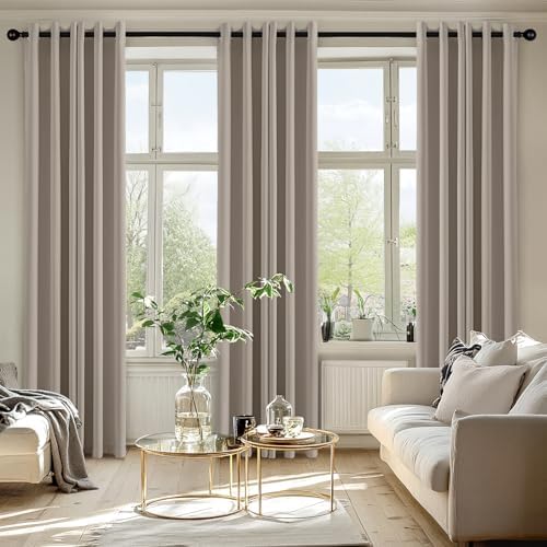 MIULEE Blackout Curtains for Bedroom 2 Panels 40 x 84 Inch Long Stone - Image 6