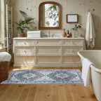 RELEANY Washable Area Rug, Runner 2'x5', Grey/White/Beige - Image 3