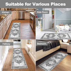 Yamaziot Washable Runner Rug, 2x5 Non-Slip Boho Vintage Hallway Kitchen Rug - Image 6