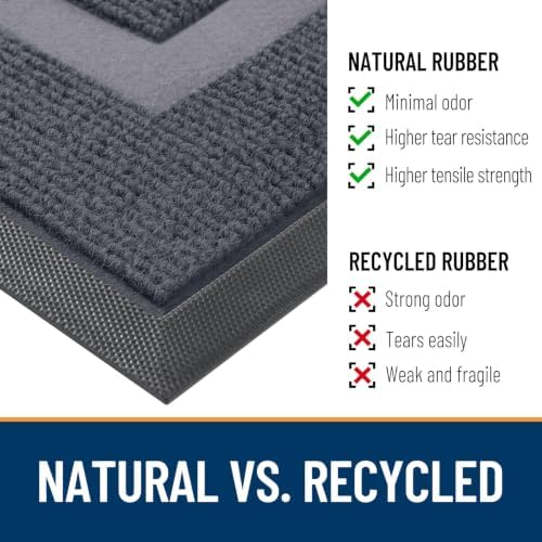 OLANLY Half Circle Front Door Mat Outside 29.5x17 All-Season Rubber Doormat - Image 5