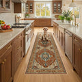RELEANY Washable Area Rug, Runner 2'6"x8', Red/Orange/Blue/Brown by RELEANY
