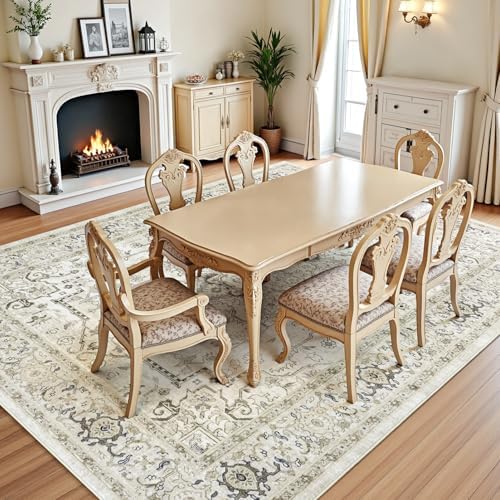 Lofus 8x10 Beige Area Rugs for Bedroom Living Room, Vintage Boho Carpet - Image 4