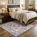 Lofus 4'x4' Square Washable Area Rug, Vintage Boho Floral Brown Carpet by Lofus