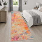 2.6x14 Washable Runner Rug:Modern Abstract Soft Carpet Galaxy Haze - Image 4