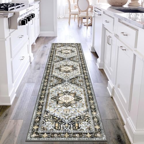 Yamaziot Washable Runner Rug, 2x8 Non-Slip Boho Vintage Hallway Kitchen Rug - Image 6