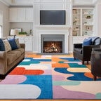 Living Room Rug 6x9 Candy Area Rug Machine Washable Carpet Non Slip Indoor Large Rugs for Bedroom, Classroom, College Dorm, Farmhouse, Dining Room, Kids Playroom - Image 2