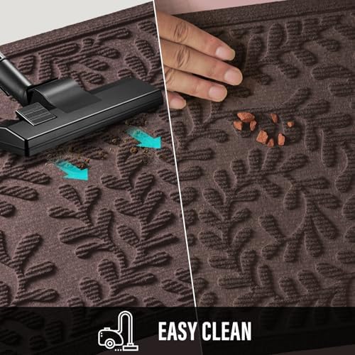 HIYARD Front Door Mat, Absorbent Dirt Trapping Welcome Door Mat Indoor Outdoor, Non Slip Entry Mat, Indoor Outdoor Door Mats, Fade Resistant, Low Profile Doormat for Entryway, 36×24, Coffee - Image 6