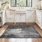 Entryway Rug 3x6 Black Bedroom Area Rug Washable Non Slip Abstract Boho Rugs for Indoor Entry, Kitchen, Classroom, Bathroom, Kids Girls Room, Office, College Dorm Small Carpet - Image 2