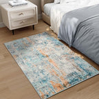 Entrance Rugs Indoor 2x3 Blue Entry Rug Washable Abstract Small Area Rug Non-Slip Low Pile Throw Rugs for Entryway, Kitchen Floor, Front Door Indoor Door Mat, Bathroom, Bedroom Bedside - Image 5