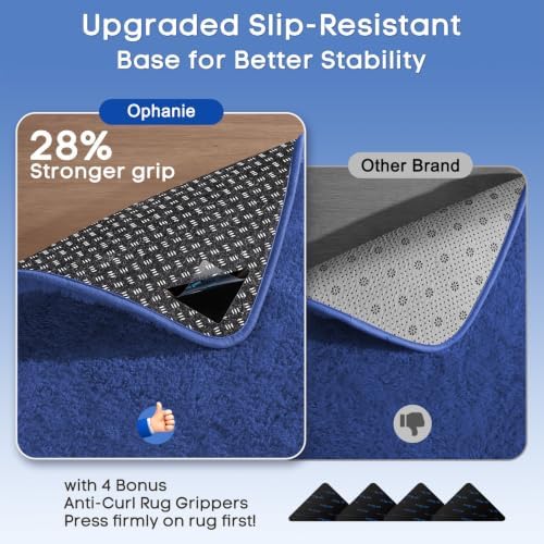 Ophanie 5x8 Blue Rugs for Living Room,Kids Rug,Playroom Navy Area Rugs for Boys Girls Teen Decor,Fluffy Fuzzy Soft Plush Shaggy Bedside Floor Bedroom Carpet for Teen with Over 99 pcs Pile fibers - Image 4