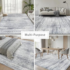 8x10 Washable Area Rugs for Living Room,Bedroom,Dining Room (Grey Cream) - Image 5