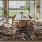 Ompaa Living Room Rug 6x9 Brown Area Rug Machine Washable Boho Coffee Rug Non Slip Abstract Vintage Indoor Large Rugs for Bedroom, Classroom, College Dorm, Farmhouse, Dining Room, Kids Playroom - Image 3