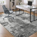 Living Room Rug 9x11 Gray Area Rugs Machine Washable Abstract Boho Large Rug Non-Slip Non-Shedding Faux Wool Indoor Vintage Carpet for Bedroom, Classroom, Dining Room, Kids Playroom by OmpaaHomeDecor