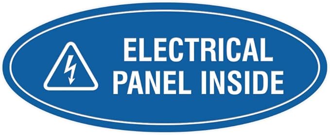 Signs ByLITA Oval Electrical Panel Inside Sign (Blue) - Medium 2 Pack