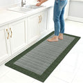 StepRite Kitchen Rugs, Kitchen Mat for Floor, 47"x20" Non-Slip Machine-Washable Commercial Floor Mat, Absorbent Heavy-Duty Rug for Office & Home, Sink Standing Mat, Entryway Carpet, Door Mat, Green by Bringcushiontoyourlife