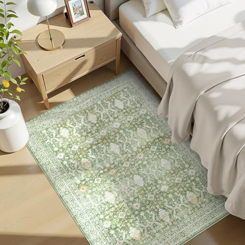 3x5 Area Rugs for Entryway, Non-Slip Washable Rug for Kitchen, Light Green - Image 4