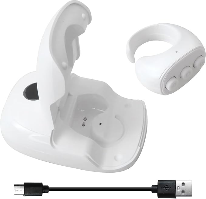 HEKUTU Social Media Scrolling Ring Remote - Hands-Free Controller for T-ikT-ok Yout-ube IG - White