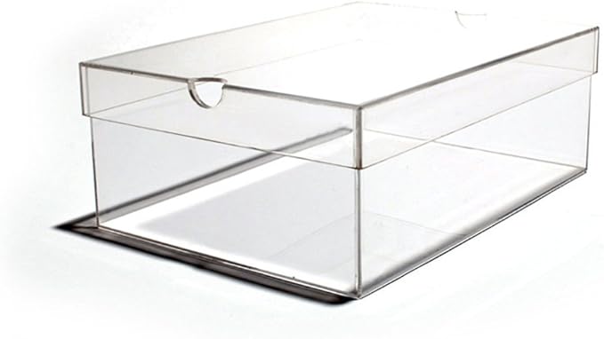 OnDisplay Luxury Acrylic Shoe Box - Clear Lucite Shoebox with Lid (Medium/Women's)
