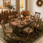 RELEANY Washable Area Rug, 8'x10', Brown/Dark Brown - Image 2