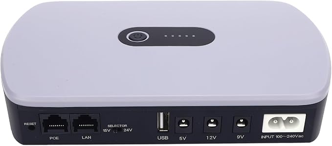 UPS Battery Backup Uninterruptible Power Supply 10400mAh Large Capacity DC Standby Backup Power for Router Modem Camera Security Devices ABS Material