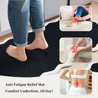 Arenarug Scalloped Kitchen Mats for Floor, Black White Kitchen Rug Set of 2 - Image 3