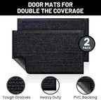 Front Door Mat, Indoor Outdoor Welcome Entryway Doormat, 48x36 Steel Gray - Image 2