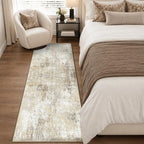 RELEANY Washable Runner 2'x8' Abstract Area Rug for Hallway Neutral Brown - Image 4