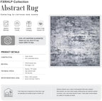 Area Rug Living Room: 5x5 Modern Washable Indoor Soft Carpet Grey - Image 2