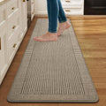 Kitchen Mats for Floor, Non Slip Kitchen Rugs, 17x59 Brown by QiCaiJia