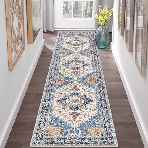 Yamaziot Washable Runner Rug, 2x8 Non-Slip Boho Vintage Hallway Kitchen Rug by Yamaziot