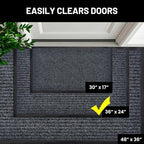 Front Door Mat, Indoor Outdoor Welcome Entryway Doormat, 36x24 Steel Gray - Image 5