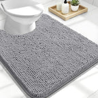 OLANLY Toilet Rugs U-Shaped 24x20, Soft Absorbent Chenille Contour Rugs by OLANLY
