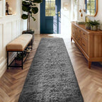 Ophanie 2x10 Runner Rug for Hallway,Upgrade Non-Slip Fluffy Soft Bedside Rugs,Bedroom Living Room Grey Shaggy Gray Carpet for Kids Girls Boys Dorm Nursery Decor Aesthetic with Over 99 pcs Pile fibers by Ophanie
