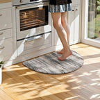 KIMODE Anti Fatigue Kitchen Mats, Black and Grey Half Moon Kitchen Rug - Image 2