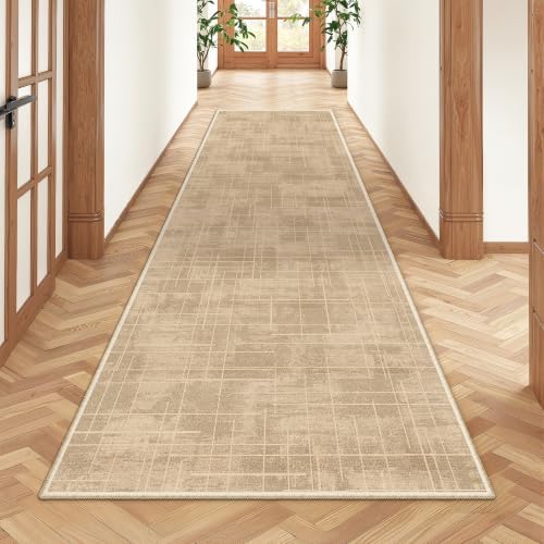 2x8 Runner Rug Non Slip,Washable Hallway Runner Rug,Brown by Restydon