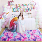 Noahas 6x9 Large Tie-Dyed Pink Purple Blue Fluffy Area Rug Non-Slip for - Image 4