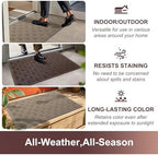 Mibao Front Door Mat Outside Entrance, 61.5" x 36", Heavy Duty Welcome Mat, Stain and Fade Resistant, Dirt Trapper Doormat, Super Absorbent Indoor Outdoor Entryway Mat with Non-Slip Backing, Coffee - Image 5