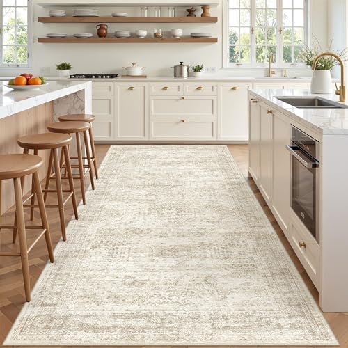 4x8 Rug Non Slip,Washable Hallway Runner Rug,Beige - Image 5