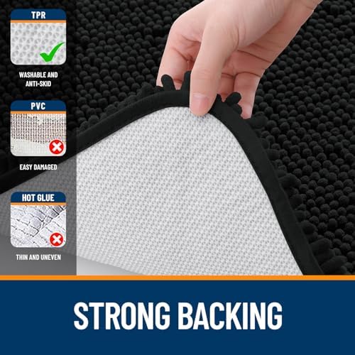 OLANLY Small Bathroom Rugs 24x16, Extra Soft Absorbent Chenille Bath Rugs - Image 6
