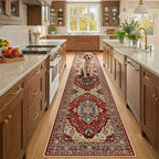 RELEANY Washable Area Rug, Runner 2'x9', Red/Blue by RELEANY