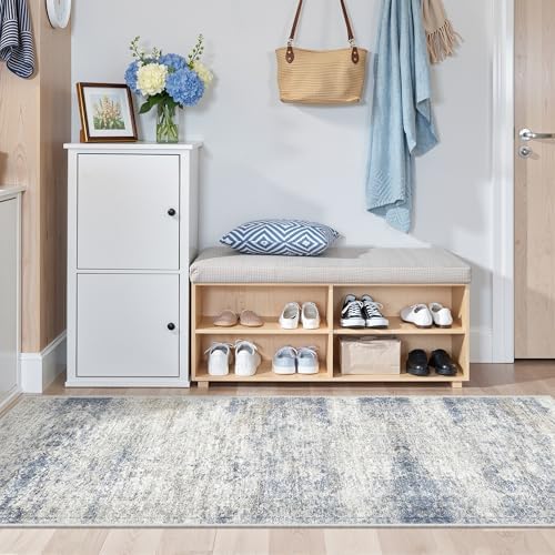 2x5 Rug Runners for Hallways Non Slip,Kitchen Rugs,Blue by Restydon