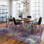 RELEANY Washable 7'x9' Abstract Area Rug for Living Room Purple Multi - Image 2