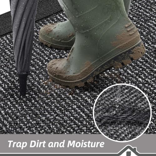 BEQHAUSE Indoor Door Mat 20" x 48", Dirt Trapper Door Mats, Charcoal - Image 3