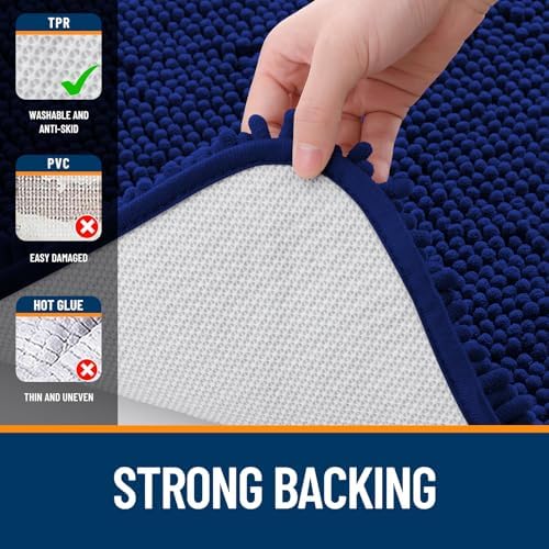 OLANLY Bathroom Runner Rugs 45x27, Extra Soft Absorbent Chenille Bath Rugs - Image 6