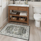 Madane Washable Area Rug 2x3 Small Entryway Rugs, Grey Green/Black Olive - Image 4