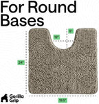 GORILLA GRIP Chenille Bath Rug Mat for Oval Toilet Base, 24x19 Latte - Image 2
