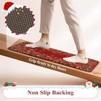 KIMODE Christmas Decor Kitchen Mats for Floor Anti Fatigue Cushioned, Red - Image 5